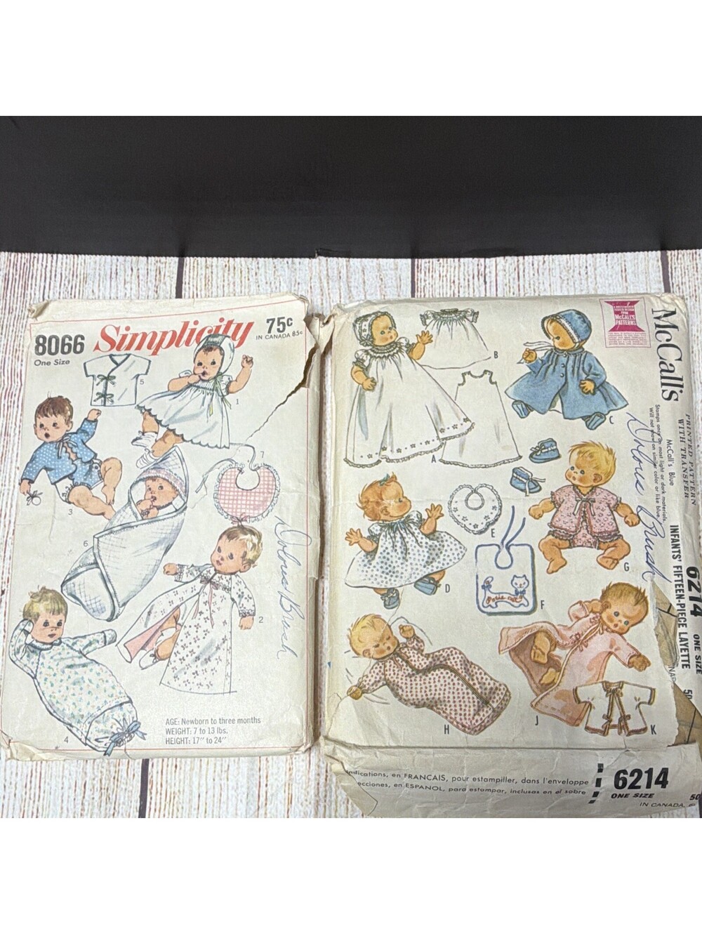 Simplicity 8066 Vintage Original Newborn Layette Sewing Pattern Unisex One Size